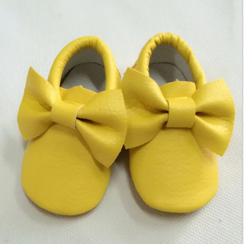 Zapatos de bebé de cuero PU con lazo de belleza para niñas, zapatillas de barra suave, populares, 2021