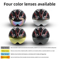 Lensa Visor Pengganti Helm OEM 4 Jenis Abu-abu Kuning Bening Warna-warni Magnetik Snap-On Bersepeda Seluncur Cepat Grosir