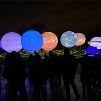 Parc décoratif grande lumière Led système solaire lune soleil terre Jupiter Mars saturne neuf planète ballons planètes gonflables géantes