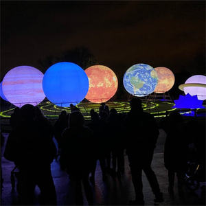 Parc décoratif grande lumière Led système solaire lune soleil terre <span class=keywords><strong>Jupiter</strong></span> Mars saturne neuf planète ballons planètes gonflables géantes - Product Image 6