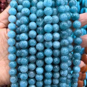 Perles Rondes Naturelles en Pierre, Véritables Pierres Précieuses Mélangées, Perles Lisses à Trou pour Bricolage, Fabrication de Bracelets et Colliers, <span class=keywords><strong>JADEAR</strong></span> - Product Image 6