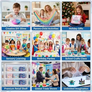 Kit de Slime DIY Unicornio Sin Residuos, Juguete Sensorial Blandito con Arcilla de Secado al Aire - Product Image 4