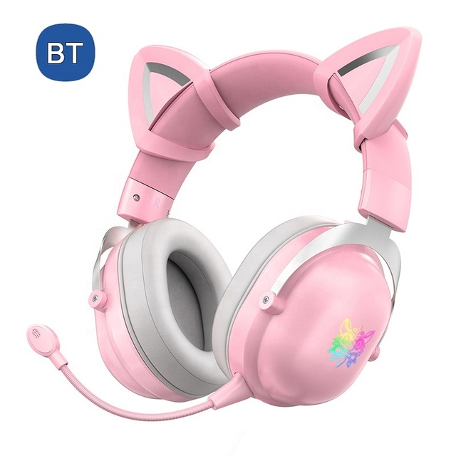 ONIKUMA B100 Cat Ear BT Wireless Gaming Headset PS5 Kitty Ear Gaming Headphones for Mobile and PC