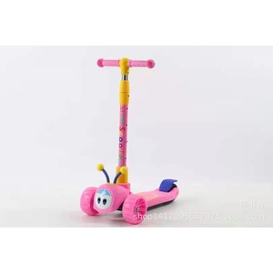 Kids Scooter 3 In 1 Foldable Height Adjustable Musical For 2-8 Years Old Children Pink Color With Fun Design - Product Image 2