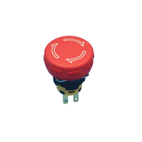 Bouton d'arrêt d'urgence à tête champignon 16MM/22MM, plaqué or, contacts 1NO1NC, momentané, 380V 10A, fabricant