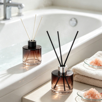 Bouteille diffuseur de parfum en verre brun dégradé, flacon rond vide pour diffuseur d'arômes, décoration parfumée pour la maison