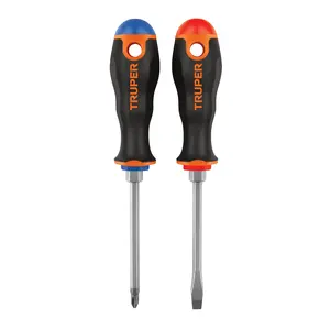 BOX 6 Tournevis Duo 1/4' x 4' avec poignée confortable, TRUPER - Product Image 1