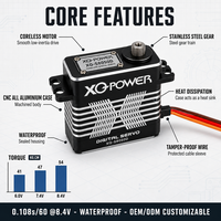 Servomoteur de direction XQ-S8050D 54kg étanche numérique sans noyau à couple élevé avec engrenage en acier inoxydable 8.4V pour voiture et camion RC 1/8