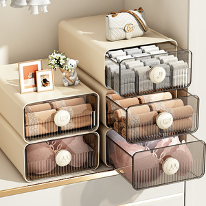 Thiết Kế Mới Rõ Ràng Quần Áo Lưu Trữ Ngăn Kéo Stackable Tủ Quần Áo Tổ Chức Với Xử Lý Vớ Underwears Áo Ngực Phòng Ngủ Lưu Trữ Hộp - Product Image 6