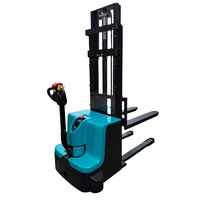 Nouveau transpalette électrique à batterie au plomb, capacité de levage de 1500 kg à 2000 kg, hauteur de levage de 1,6 m à 3,5 m, transpalette à conducteur marchant