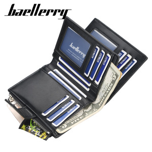 Baellerry Men's Short <b>Wallet</b> Black Multifunctional Card <b>Holder</b> With Zipper For Everyday Use - Product Image 2