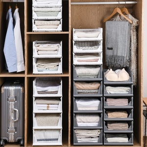 OWNSWING <strong>Stackable</strong> Foldable <strong>Wardrobe</strong> <strong>Storage</strong> Organizer Plastic White <strong>Wardrobe</strong> Shelves Box Clothes Drawer <strong>Storage</strong> for Home - Product Image 2