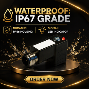 Conector Solenoide Macho M12 EB-P1N02VL1C-12MD Impermeable IP67 Bipolar con Varistor LED para Control Industrial - Product Image 3