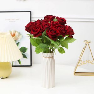 Rose artificiali <span class=keywords><strong>fiori</strong></span> di seta rose finte ramo gambo lungo per casa <span class=keywords><strong>vaso</strong></span> matrimonio san valentino decorazione festa bagno cucina - Product Image 3