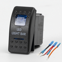 Interrupteur à bascule pour barre lumineuse LED à motif personnalisé, 5 broches, marche/arrêt, pour éclairage LED, 20A/12V 10A/24V, avec jeu de fils de raccordement pour Jeep, bateaux, camions