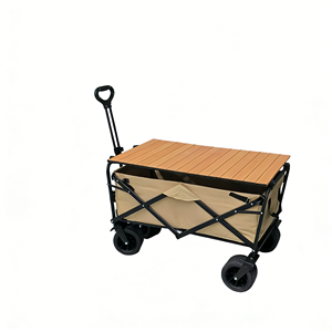 Vagoneta Plegable Premium para Camping con Mesa de Madera, Carrito Utilitario Seguro con Base Antivuelco para <span class=keywords><strong>Playa</strong></span> y <span class=keywords><strong>Arena</strong></span> - Product Image 3
