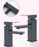 Keran Wastafel Hitam Model Kotak Tinggi Terlaris, Keran Kamar Mandi Tuas Tunggal Panas Dingin, Keran Mixer Wastafel Kamar Mandi