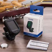 Tuner Gitar Clip-On Profesional dengan Layar LCD Akurasi Tinggi untuk Instrumen Senar Akustik, Ukulele, Bass