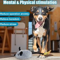 Souris à Induction Électrique Simulation Pet Interactive & Movement Toys Little Bunny Plush Self-Hi Relieving Pet Interactive Toys
