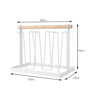 Organizador de cocina, soporte de Metal para secado de tazas, estante de secado con 6 ganchos y bandeja de drenaje - Product Image 5
