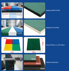 Surface de terrain de sport extérieur antidérapante et absorbant les chocs en particules d'EPDM haute densité, tapis de sécurité EPDM durable et coloré - Product Image 5