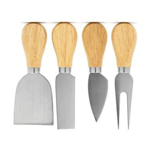 Juego de cuchillos de queso ecológicos de alta calidad de 4 piezas al por mayor, cuchillas de acero inoxidable, mangos de madera, herramientas esenciales de corte de cocina - Product Image 4