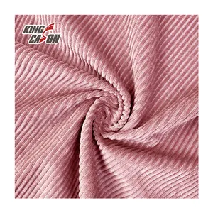 KINGCASON-tela de franela de felpa de un solo lado, tejido polar para manta de cojín, 100% poliéster, estampado de tira rosa, fabricante competitivo