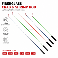 Canne à pêche portable en fibre de verre et EVA durable pour chat, pour lac et ruisseau, tailles 55cm-1.8m, mini canne pour enfants pour attraper crabes, crevettes et poissons rouges