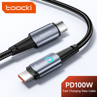 Toocki 100W 5A Cable de datos de carga rápida tipo C portátil con interfaz C 100W 5a c a c Carga rápida