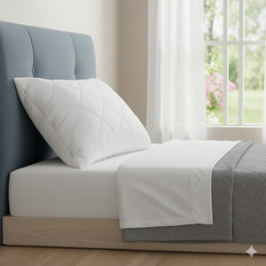 Protecteur d'oreiller Rectangle en tissu éponge imperméable confortable finition zippée universelle amovible lavable 0.3 microns enduit - Product Image 1