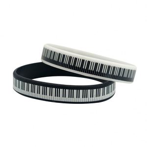 Pulseras de Silicona con Notas de Piano, Pulseras de Goma con Temática Musical, Decoración para Fiestas de Música, Cumpleaños, Baby Showers, Regalos para Fiestas - Product Image 1