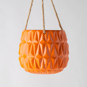 Pots à fleurs géométriques de style nordique, en céramique, à suspendre au mur, avec corde, fil métallique, pots suspendus - Product Image 1