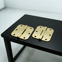 Charnières de porte intérieures OEM modernes en laiton massif 3,5 po x 3,5 po x 3 mm, paire à roulement carré, ouverture à 180°, 6 trous, pour salle de bain, chambre, entrée