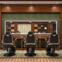 Table de coiffure commerciale personnalisable en bois massif de style rétro pour salon de coiffure, avec miroir et finition huilée