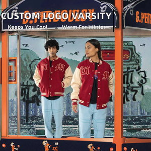 Manches personnalisées avec logo brodé en chenille, respirantes, antibactériennes, pour l'hiver, style basketball vintage, course, col montant, décontractées, avec lettres - Product Image 2