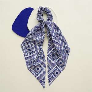 Écharpe à <span class=keywords><strong>cheveux</strong></span> floraux chouchous rubans à <span class=keywords><strong>cheveux</strong></span> floraux cravates en mousseline de soie chouchous nœuds papillon bandes pour les mains corde élastique accessoire long - Product Image 6