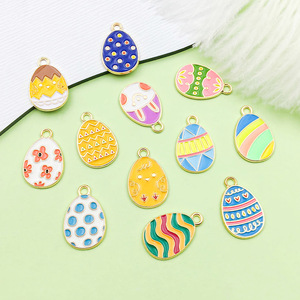 <b>Easter</b> Egg Pendant Alloy DIY Jewelry Accessory Mixed Patterns For Bracelet Necklace Making Fresh <b>Sweet</b> Style - Product Image 4