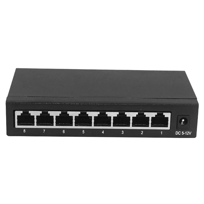 100Mbps/Gigabit Ethernet Desktop Switch Hub 8-Port Ethernet Switch untuk kamera jaringan rumah