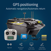 Bateau à appâts GPS avec sondeur de poissons, retour automatique, 8 points, 8 kg, 600 m, 3 compartiments, 4 bacs à appâts, bateau de pêche pour la mise en nid d'appâts GPS
