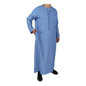Thobe Islamico Stile Oman per Uomo, <span class=keywords><strong>Abbigliamento</strong></span> Tradizionale <span class=keywords><strong>Arabo</strong></span> a Maniche Lunghe per Musulmani - Product Image 3