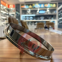 Couvercle en verre trempé personnalisé avec trou de drainage et bord en acier pour ustensiles de cuisine