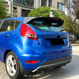 Ford Fiesta <b>Rear</b> <b>Spoiler</b> Wing Shaped ABS Piano Black Carbon Fiber Texture Trunk Lip <b>Spoiler</b> - Product Image 2