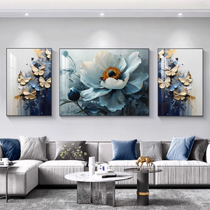 Cuadro Moderno Abstracto de 3 Piezas con Paisaje Floral, Impresión en Lienzo, Decoración de Pared <span class=keywords><strong>para</strong></span> el Hogar, Arte Decorativo <span class=keywords><strong>para</strong></span> <span class=keywords><strong>Sala</strong></span> de Estar, Pintura Decorativa de Naturaleza Muerta - Product Image 3