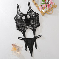 Lingerie érotique en résille Ultra Sexy sans entrejambe Costume érotique audacieux maille soutien-gorge Transparent tenues Lingerie amusante