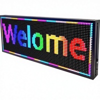 Letrero LED Programable P10 para Interiores/Exteriores, Tablero de Mensajes Desplazables, Control por WiFi, Opciones de Pancarta Personalizable (39x14 Pulgadas) para