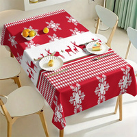 Plaid noël renne nappe rectangulaire noël lavable couverture de Table pour fête pique-nique dîner décor rouge fête décorations