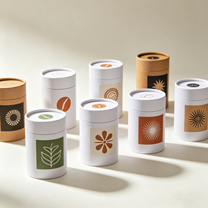 Emballage de haute qualité, écologique et alimentaire pour grains de café, boîte en carton personnalisée, tube rond en papier kraft avec fenêtre transparente - Product Image 4