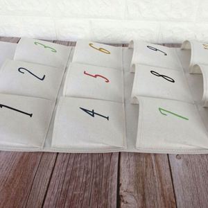 Sac de rangement numérique suspendu en coton et lin à 12 poches pour portes, murs et placards – Organisateur mural et de porte - Product Image 5