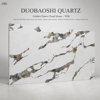 Cloud Jade Gold Vein Große Platte Engineered Quarz 3200x1600mm |   CE SGS Zertifiziert |   Umweltfreundlich |   Luxuriöse Hotel-Villa Wandgestaltung Innenbereich
