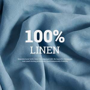 批发100% 法国亚麻床上用品可持续亚麻床单套装 - Product Image 6